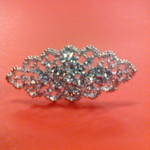 Fashion Jewelry - Ornate Design Silver Cuff Ring w' Stones and Adjustable Band